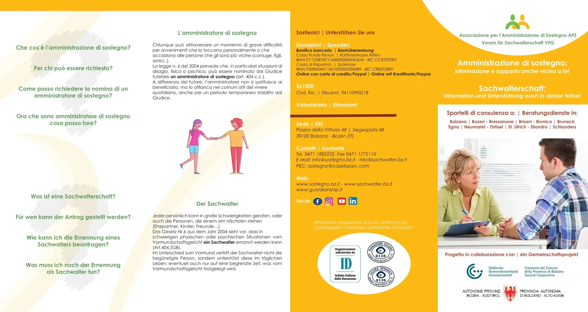 Associazione per l'Amministrazione di Sostegno APS Informazione e consulenza sull’amministrazione di sostegno