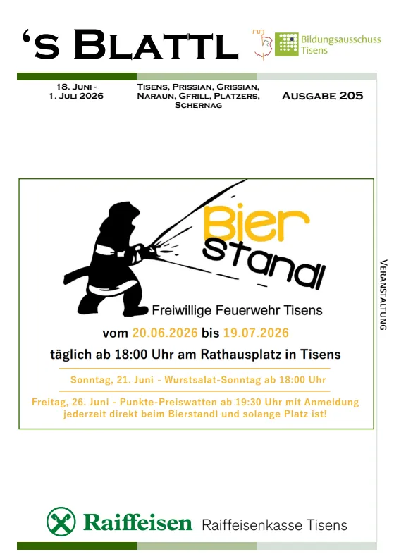 's Blattl 18.06. - 01.07.2026